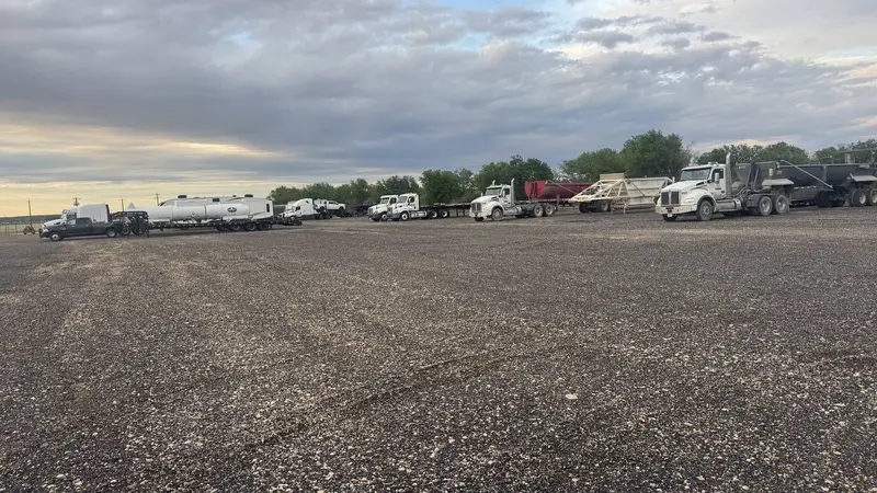 Commercial trucks and heavy equipment at Dziuks